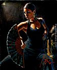 Celina con Abanico II by Fabian Perez